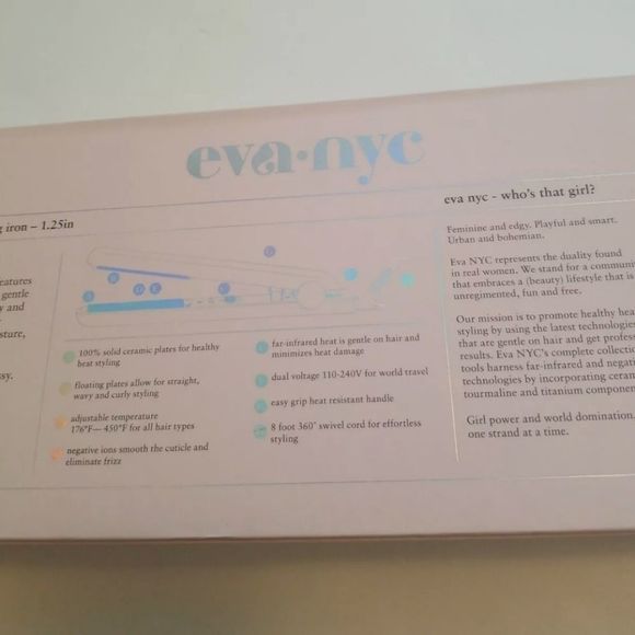 EVA NYC 1.25" Healthy Heat Ceramic Styling Iron - Picture 12 of 12